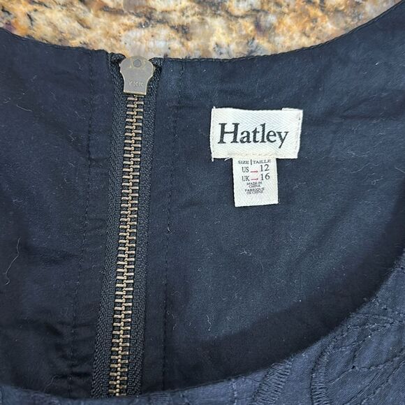 Hatley Elegant Black Floral Embroidery Sleeveless Sheath Dress Size 12 - Picture 4 of 10